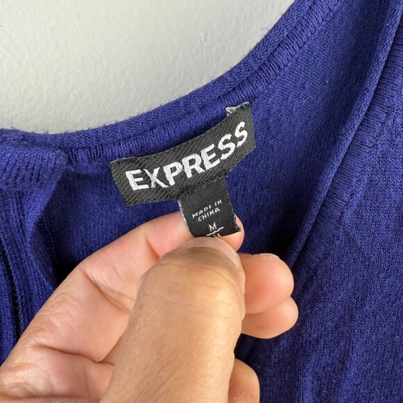 Express Blue and Gray Sweater with Zipper Back Set (2 Tops) - Size - Medium - Picture 9 of 9